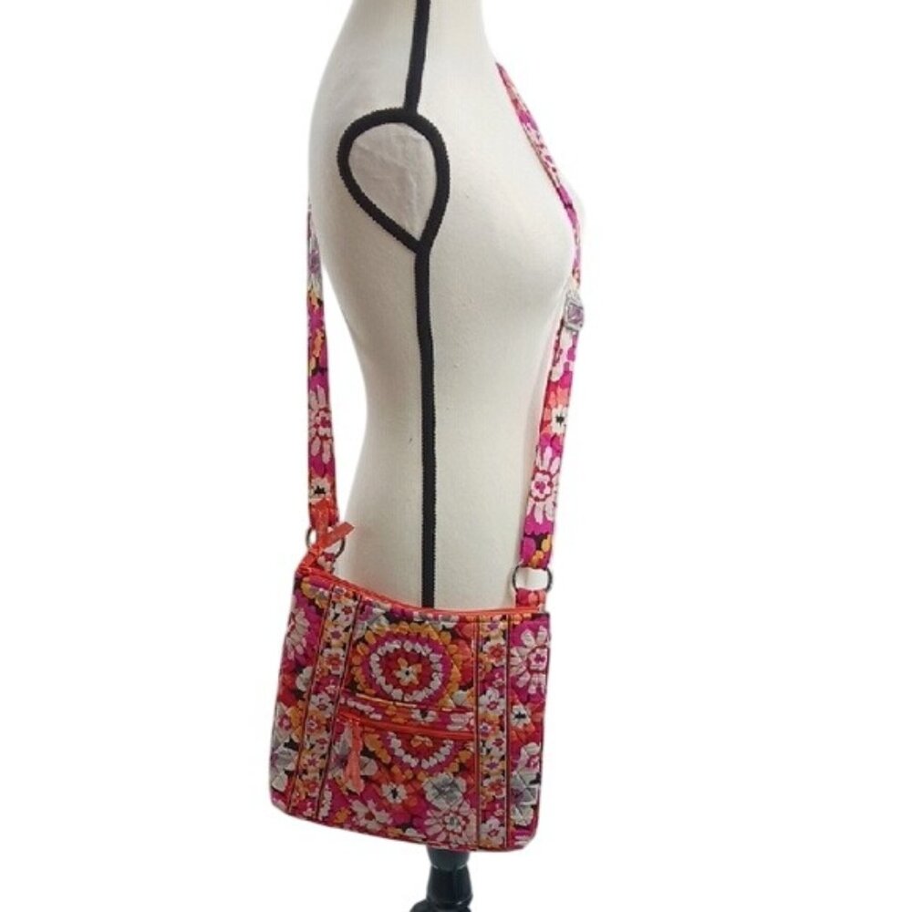 Vera Bradley Pink Orange Floral Quilted Crossbody